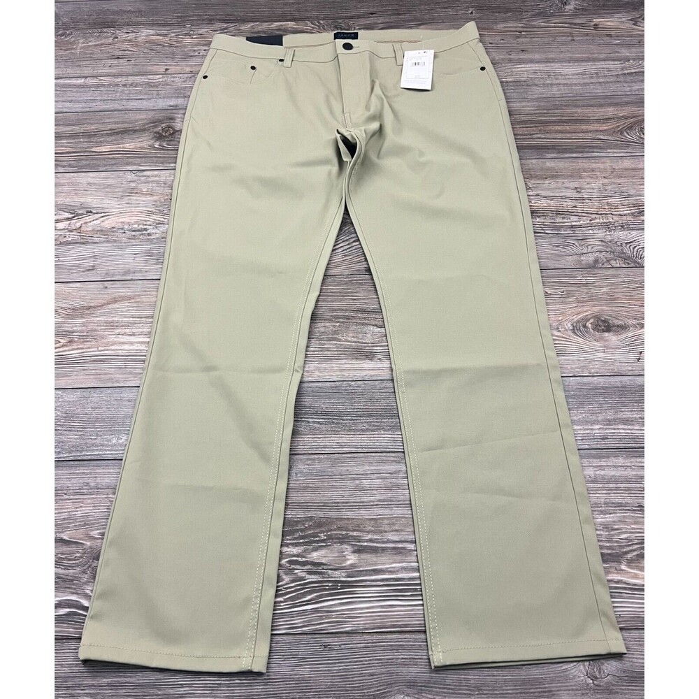 Jachs Tech Pants Mens‎ 40/32 Khaki Slim Straight Fit Mid Rise Tapered NWT